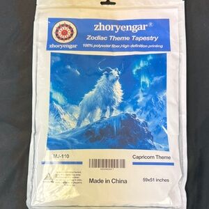 Zhoryengar 100% polyester Blue Zodiac Theme Tapestry CAPRICORN 59x51 inches new
